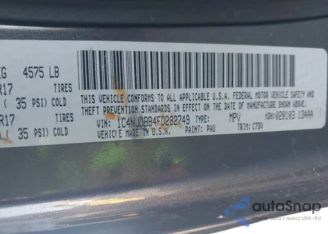 2015 Jeep Compass Sport from USA, damaged, VIN 1C4NJDBB4FD282749